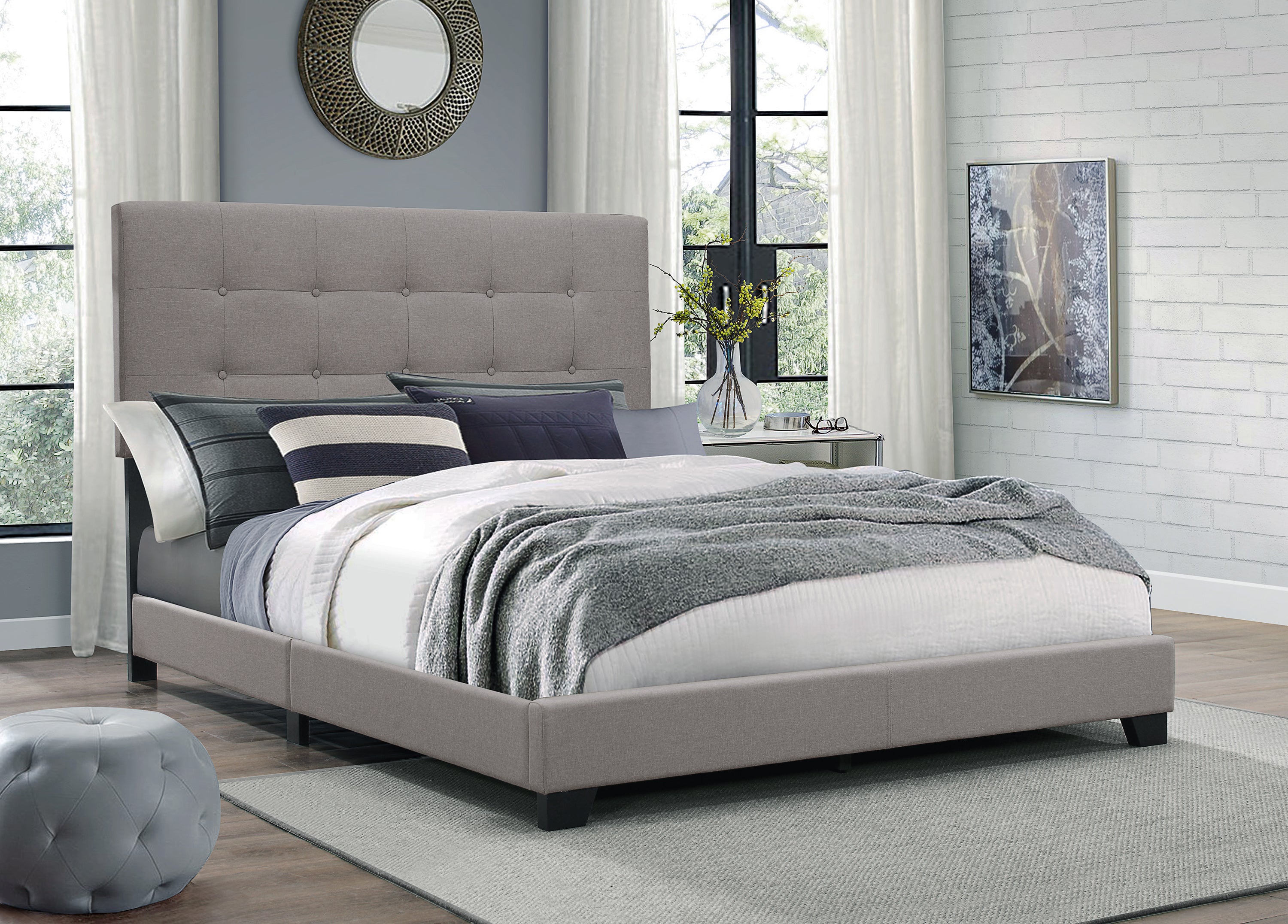 FLORENCE QUEEN HB+FB+SIDE RAIL GREY